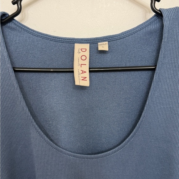 DOLAN Teal Blouse with Geometric Sleeves - Picture 4 of 7